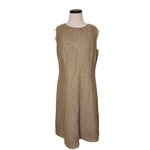 Brooks Brothers Tan Textured Midi Dress